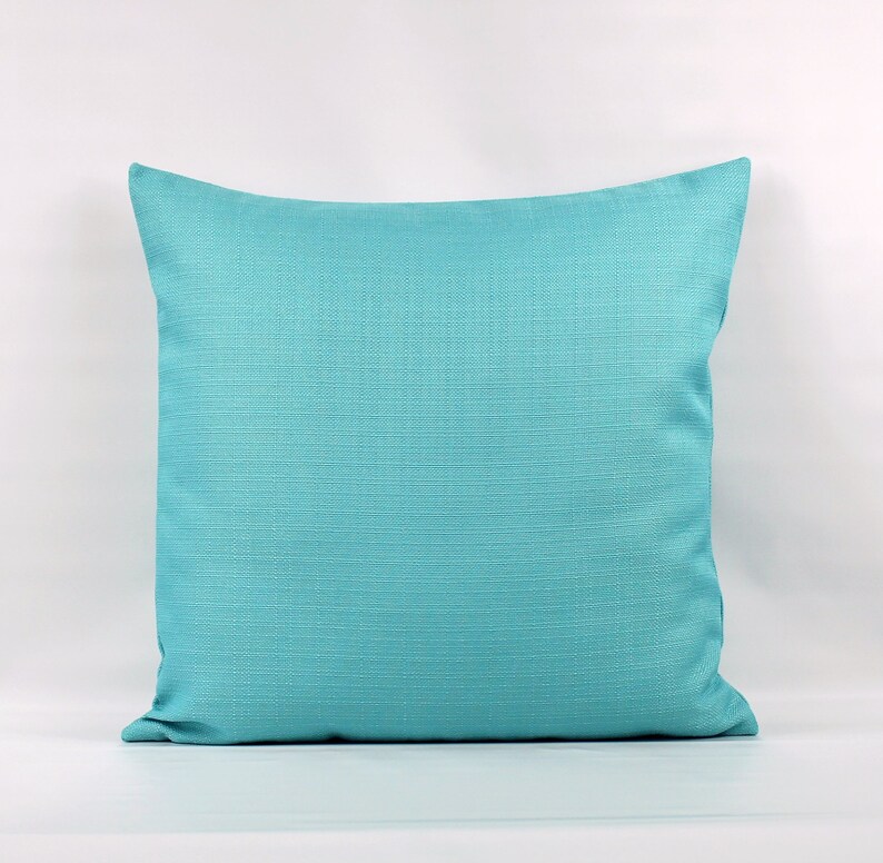 Aqua Outdoor Pillow Cover Aqua Outdoor Pillow Aqua Etsy