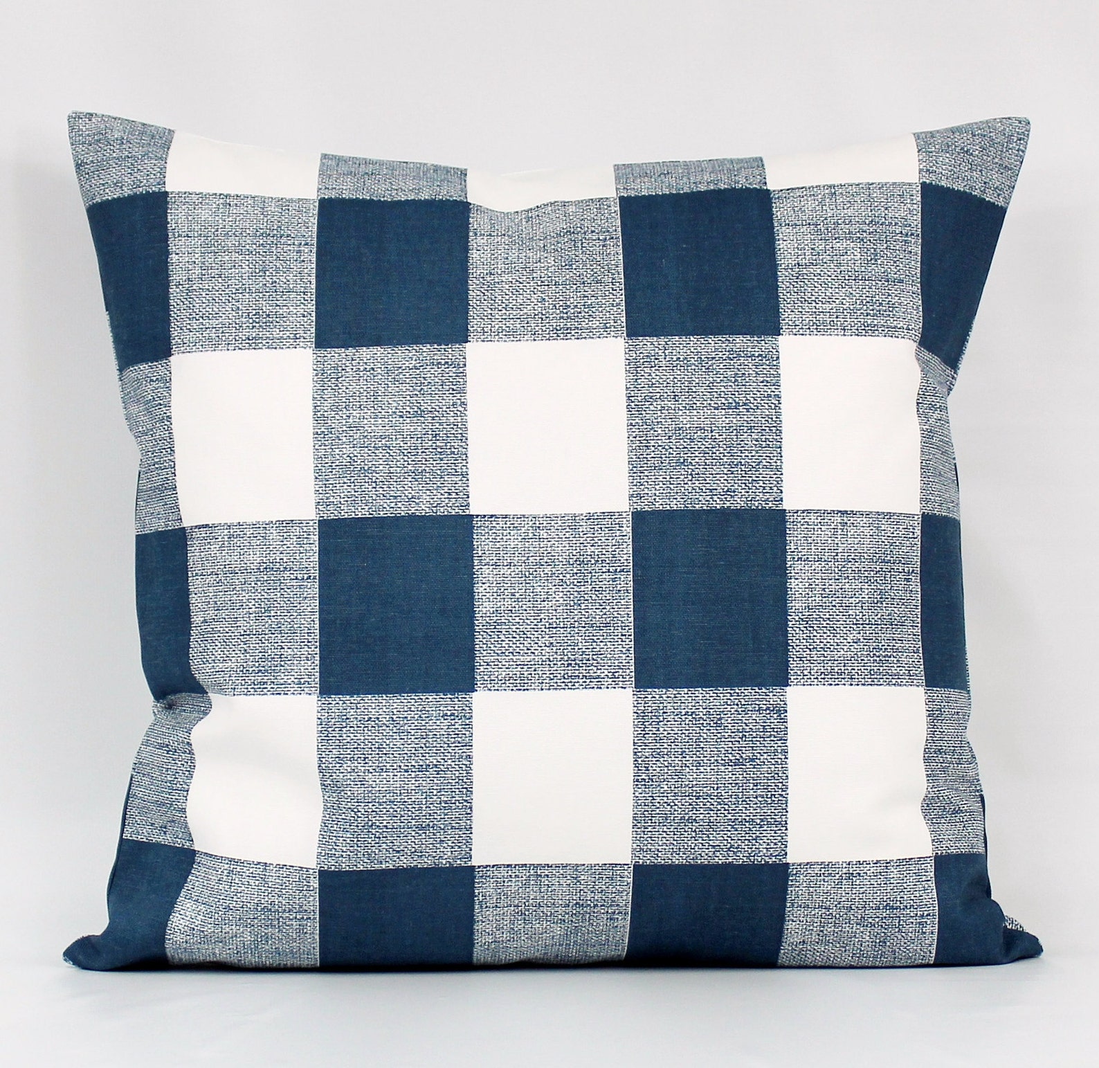 Navy Buffalo Plaid Pillow Cover Navy Buffalo Check Navy Etsy