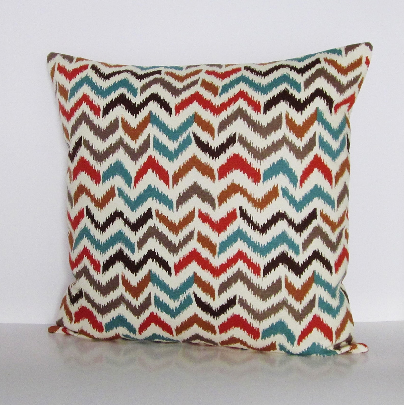 Brown Orange Pillow Cover Brown Chevron Pillow Autumn Pillow Etsy