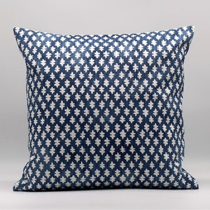 Navy Blue Throw Pillow Cover, Navy White Pillow, Leaf, Leaves, Navy Cushion Cover, Coordinating Pillows, Indigo, Accent Pillow, Zipper