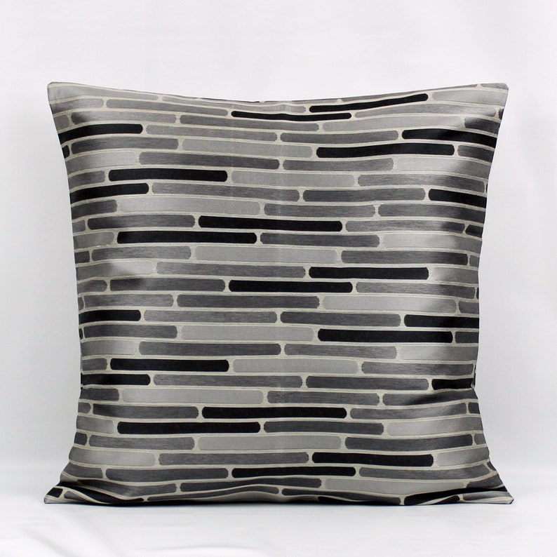 Gray Pillow Cover Gray Black Pillow Cover Gray Throw Pillow Etsy