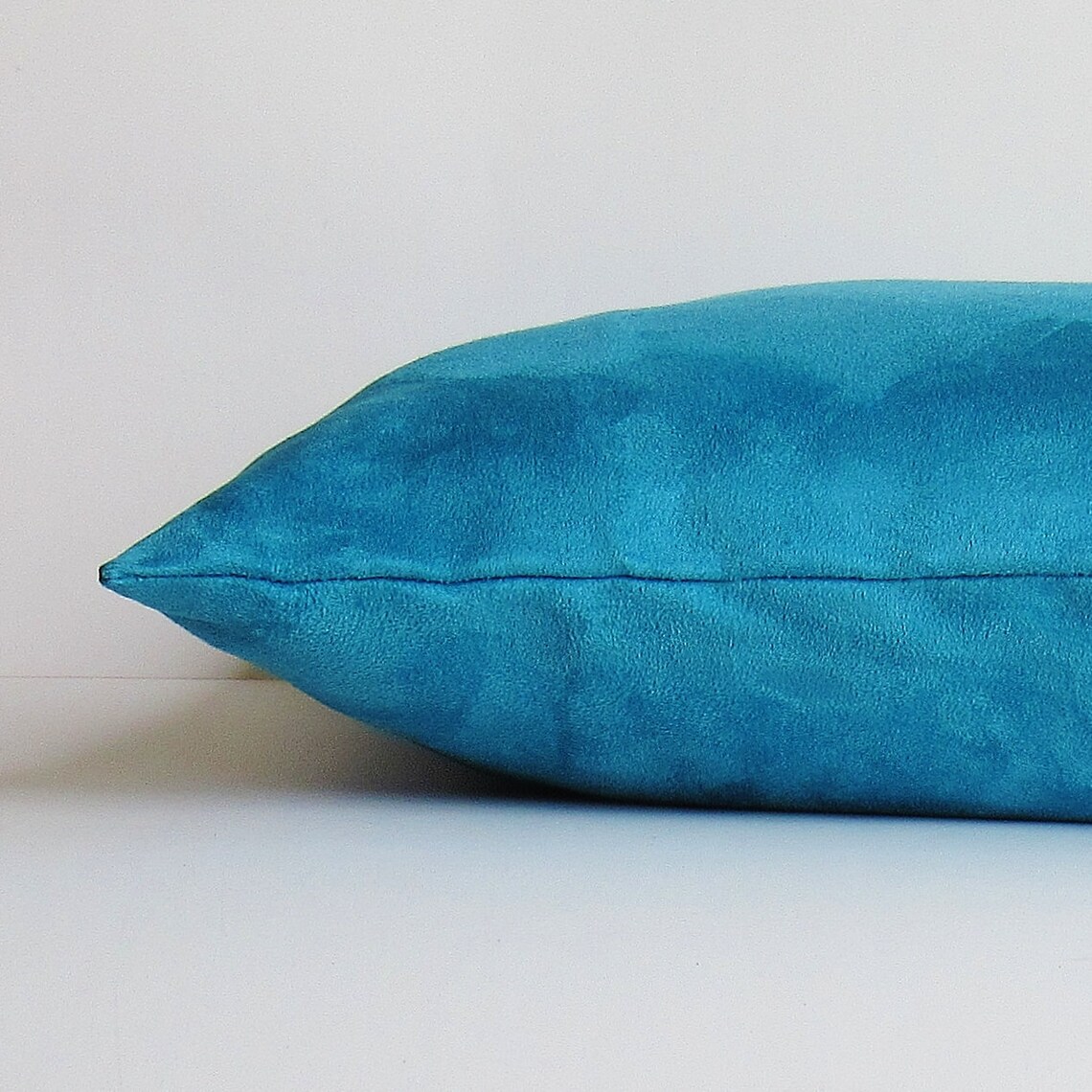 Turquoise Suede Pillow Cover Decorative Throw Teal Blue Accent Etsy