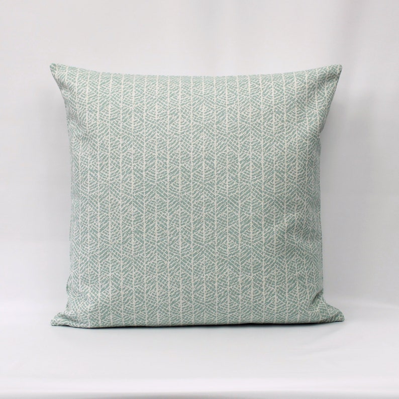 Aqua Throw Pillow Cover Aqua Stripe Pillow Neutral Pillow Etsy