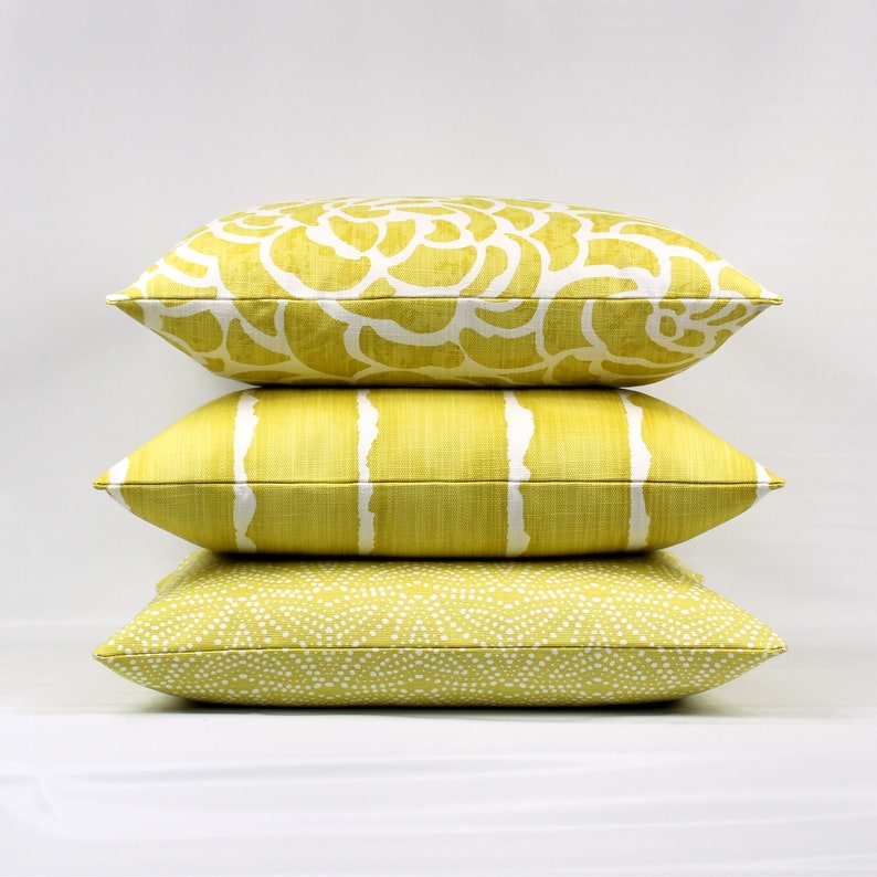 Yellow Striped Throw Pillow Cover Yellow Pillows Yellow Etsy