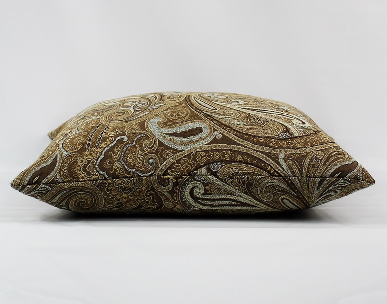 Brown Paisley Pillow Cover Brown Pillows Brown Throw Etsy
