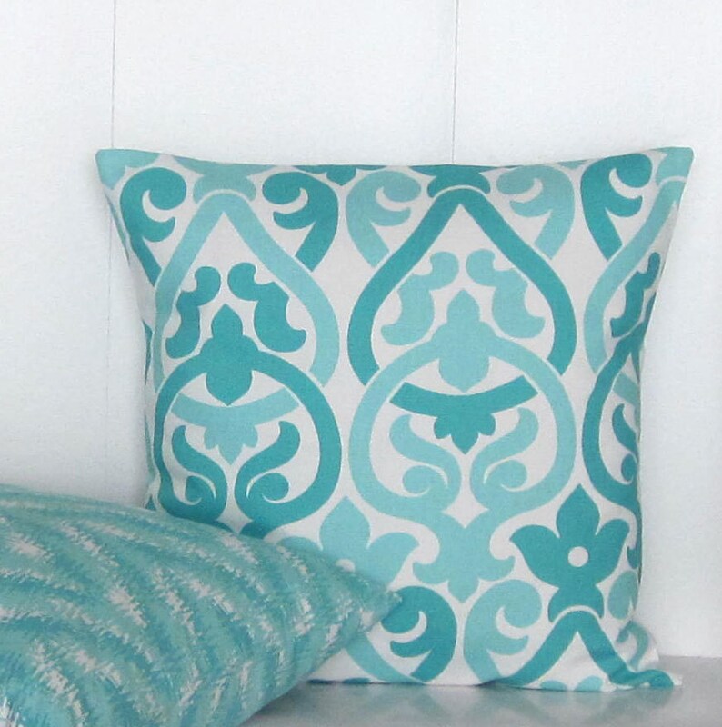 Aqua Pillow Cover Aqua Throw Pillow Cover Accent Sofa Couch Etsy