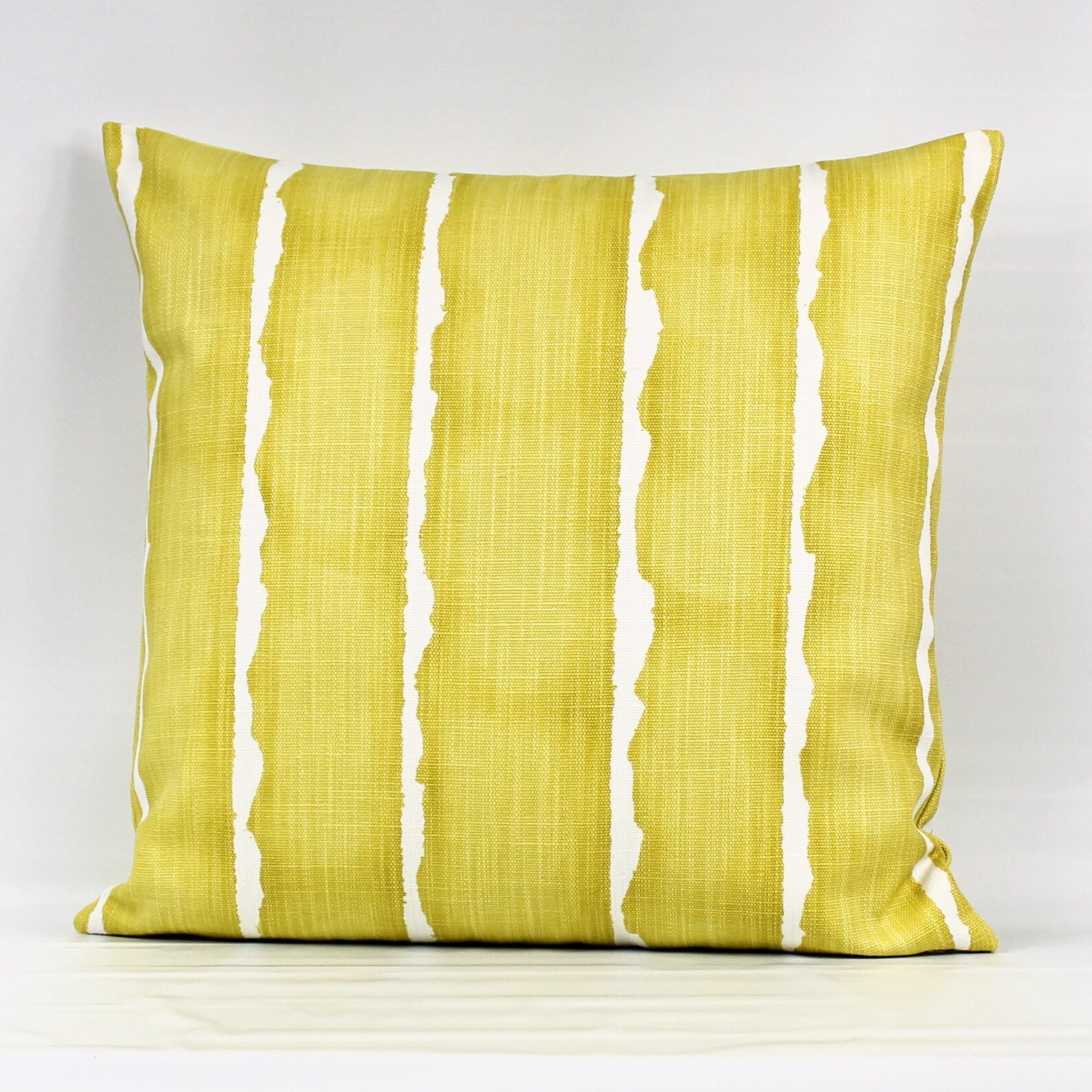 Yellow Striped Throw Pillow Cover, Yellow Pillows, Yellow White Pillows