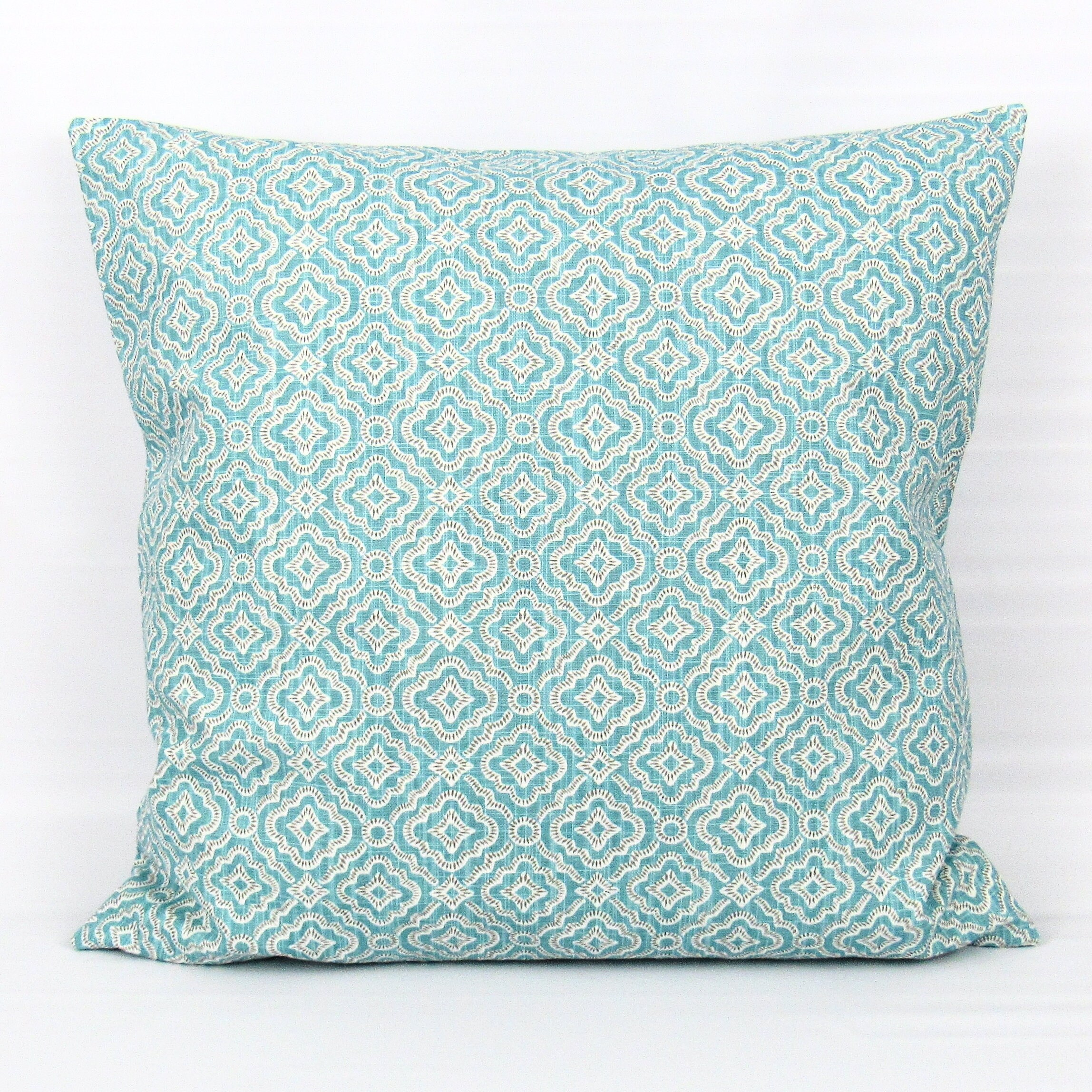 Aqua Throw Pillow Cover Aqua Pillows Aqua Geometric Pillow Etsy