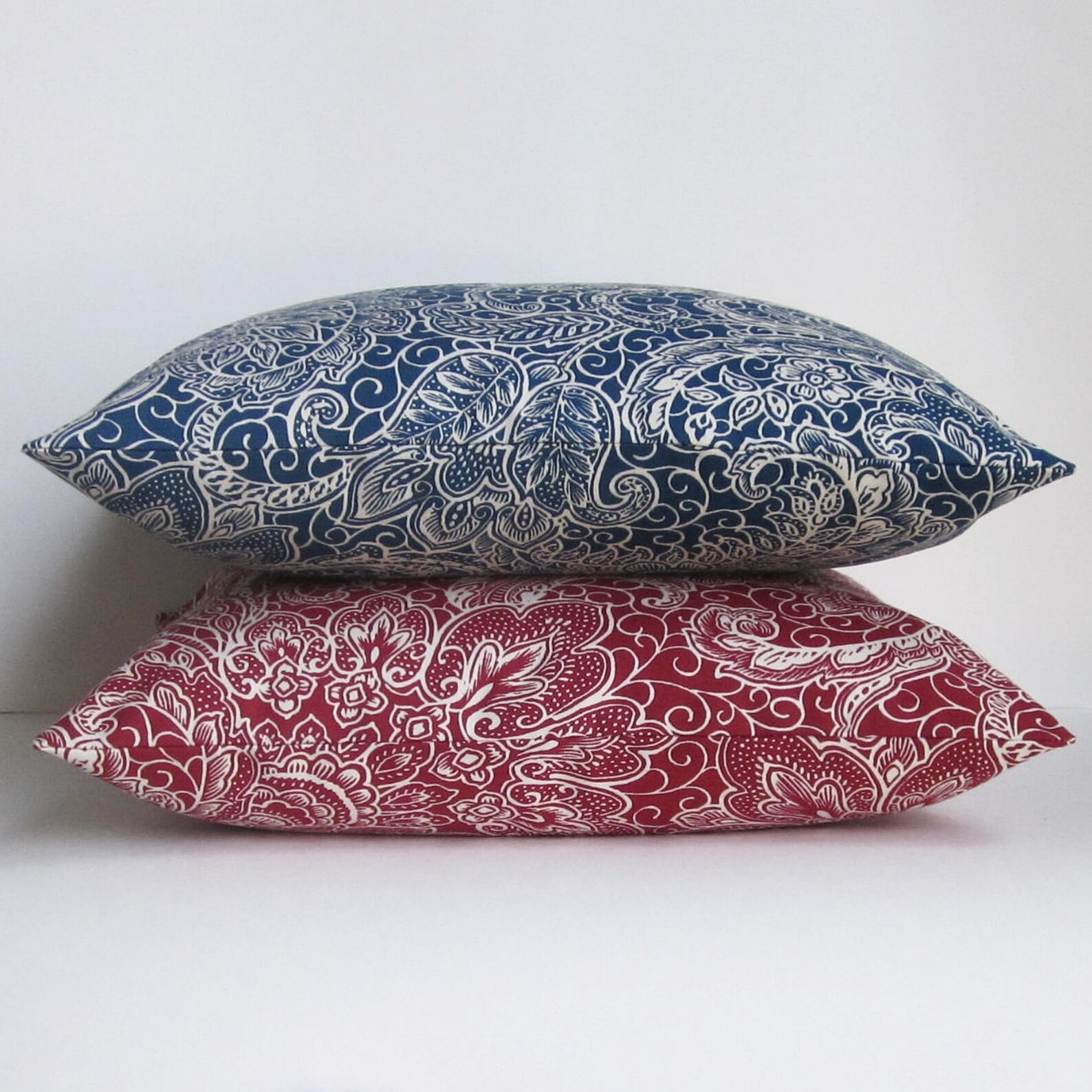 Navy Blue Pillow Cover Navy Throw Pillow Navy Paisley Etsy