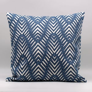 Navy Blue White Throw Pillow Cover, Navy Pillow, Navy Cushion Cover, Coordinating Pillows, Accent Pillow, Geometric, Denim, Zipper