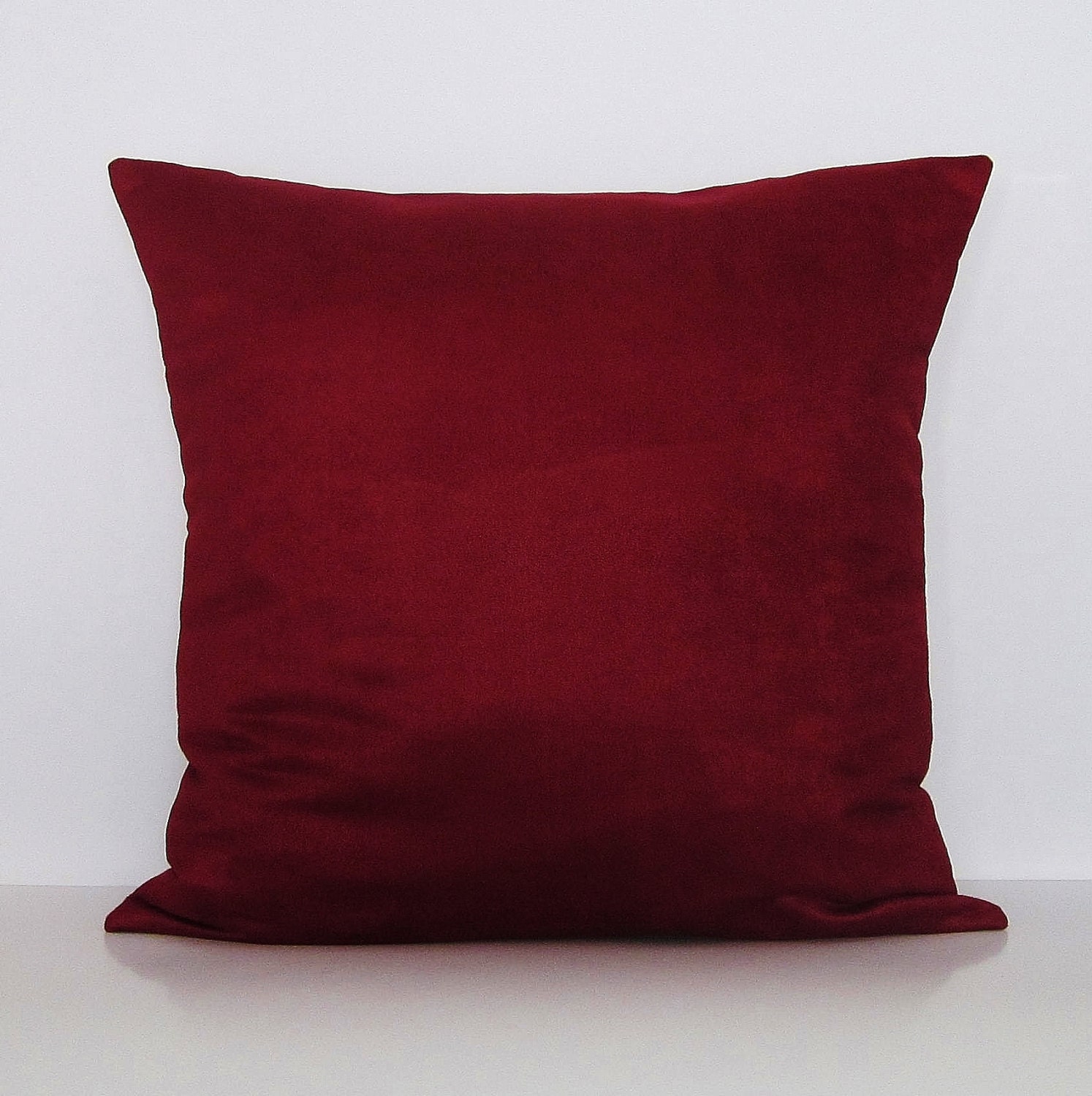 Burgundy Suede Pillow Cover Burgundy Throw Pillow Cover Etsy