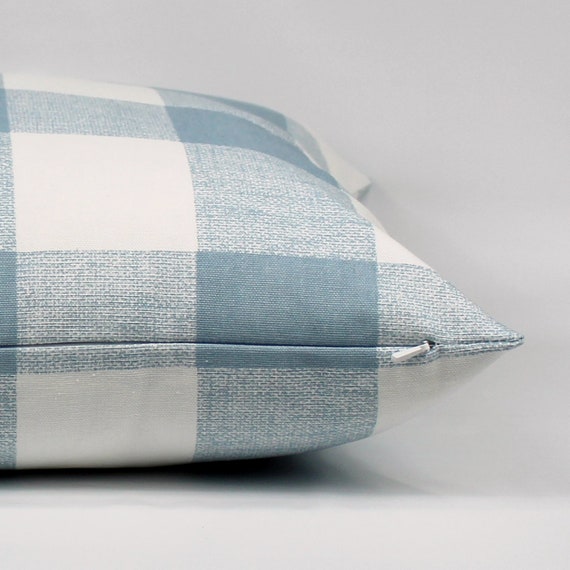 Blue Buffalo Plaid Pillow Cover Blue Buffalo Check Blue Throw Pillow Blue Farmhouse Pillow Gingham Pillow 3 Inch Square Zipper Etsy Canada