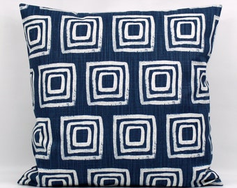 Navy Blue White Throw Pillow Cover, Navy Blue Pillow Cover, Navy Pillow Cover, Navy Couch Pillow, Navy Lumbar Pillow, Geometric, Zipper