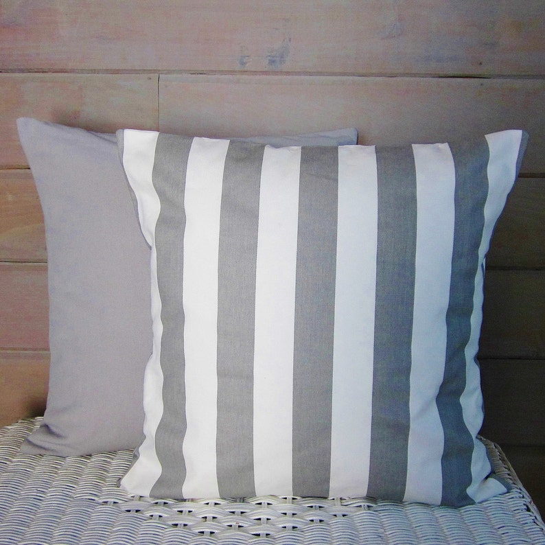 Gray Stripe Pillow Cover Decorative Throw 16x16 18x18 20x20 Etsy
