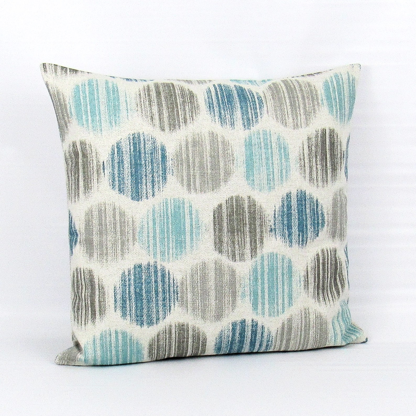 Aqua Throw Pillow Cover Aqua Polka Dot Pillow Teal Pillow Etsy