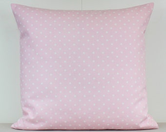 Pink Polka Dot Throw Pillow Cover, Pink Throw Pillow, Pink Pillow Cover, Pink Pillows, Baby Pink Pillow, Pink Nursery Pillow, Zipper