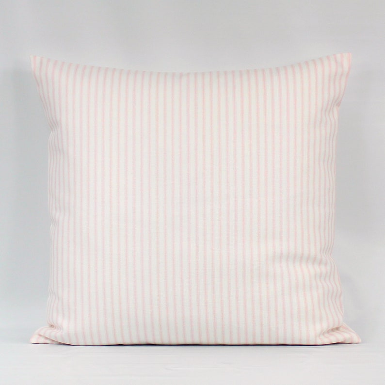 Pink Ticking Pillow Cover Pink Throw Pillow Pink Stripe Etsy