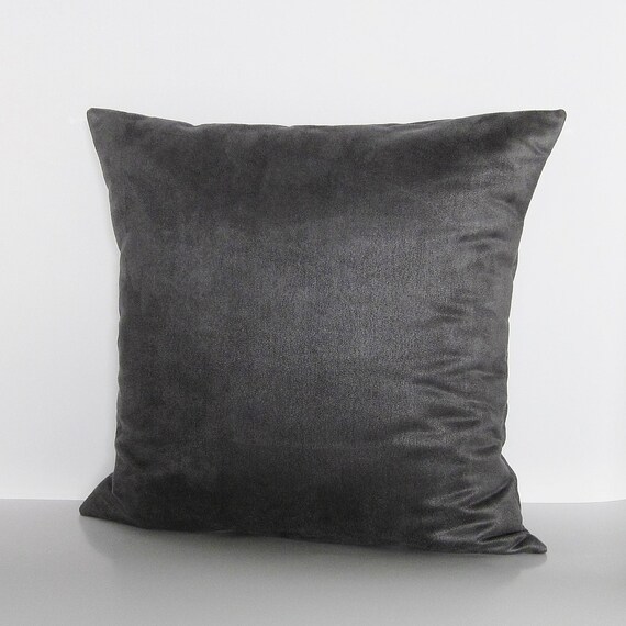 Grey top suede pillows