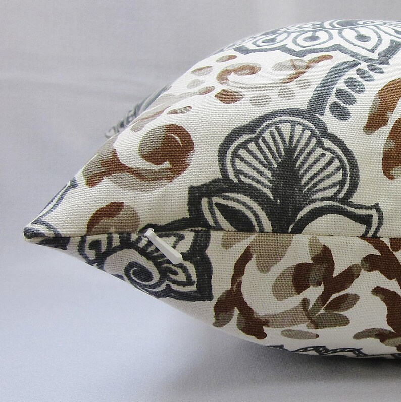 Brown Paisley Pillow Brown Pillow Cover Brown Graythrow Etsy