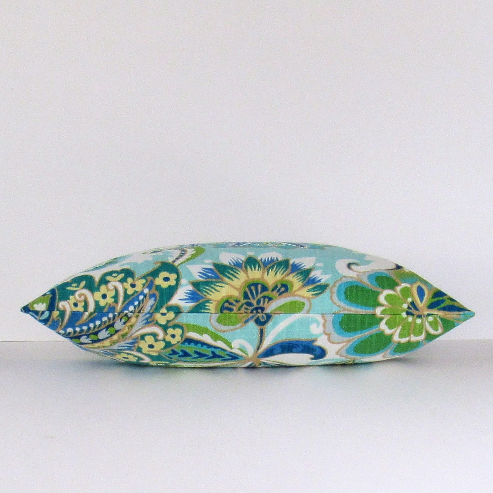 Blue Green Pillow Cover Blue Floral Throw Pillow Green Throw Etsy