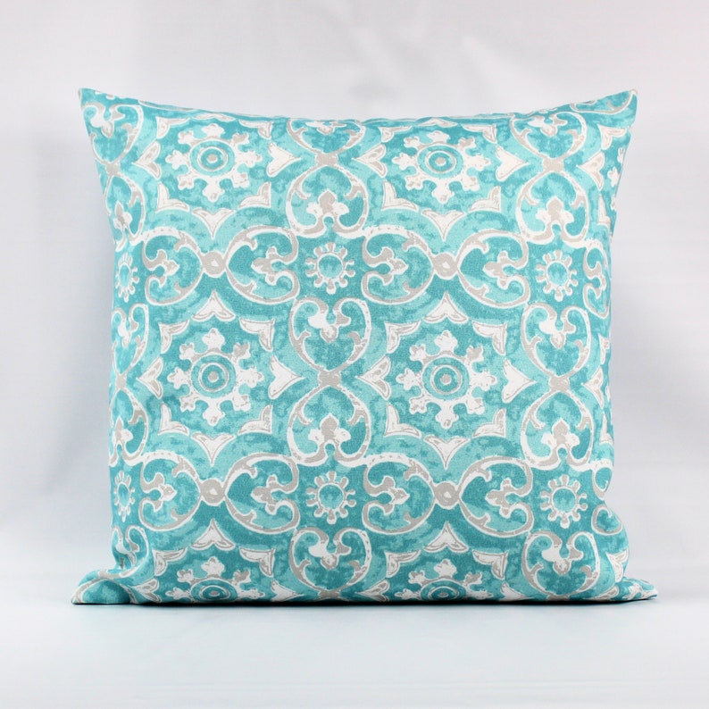 Aqua Outdoor Pillow Cover Aqua Outdoor Pillow Aqua Beach Etsy