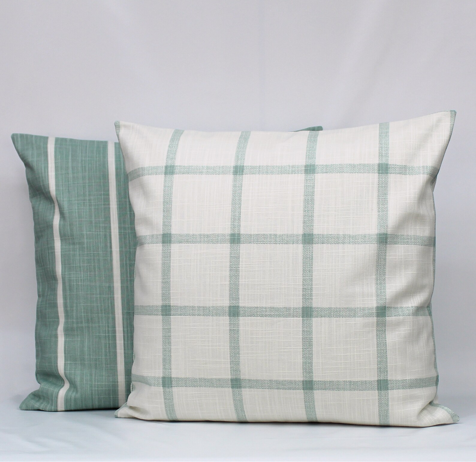 Sage Green Striped Throw Pillow Cover Sage Green Ivory Etsy