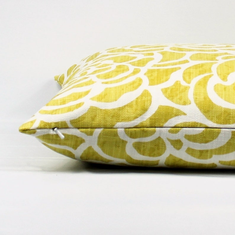 Yellow Floral Throw Pillow Cover Yellow Pillows Yellow White Etsy