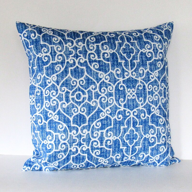 Cobalt Blue Outdoor Throw Pillow Cover Blue Outdoor Pillow Etsy