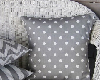 Gray Polka Dot Pillow Cover Decorative Throw Toss Accent Sofa Couch Bed Pillow 16x16 18x18 20x20 22x22 12x16 12x18 12x20 14x22 Zipper