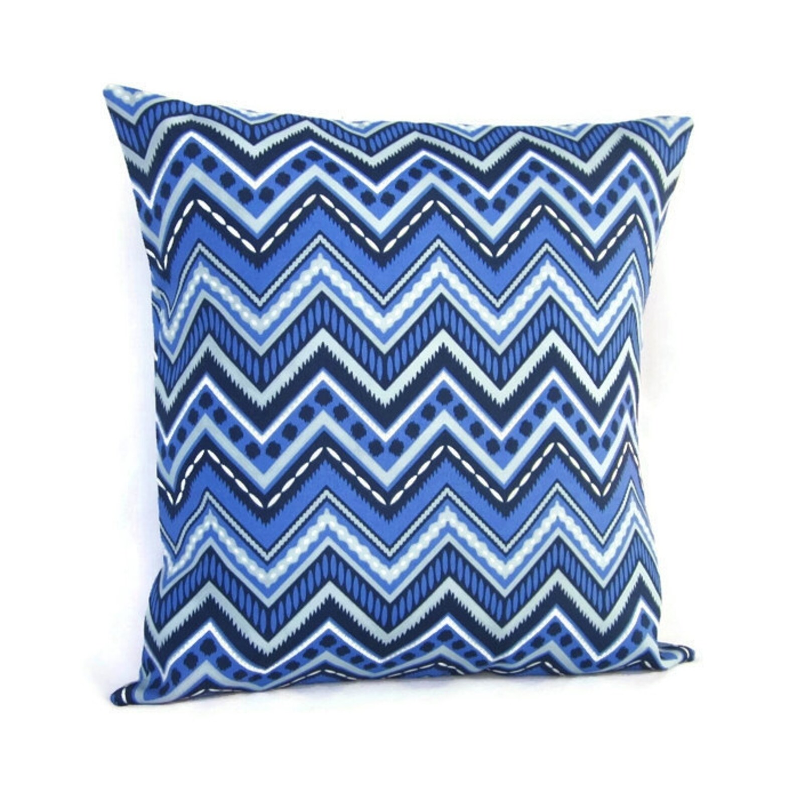 Blue Outdoor Throw Pillow Cover Blue Chevron Outdoor Pillow Etsy