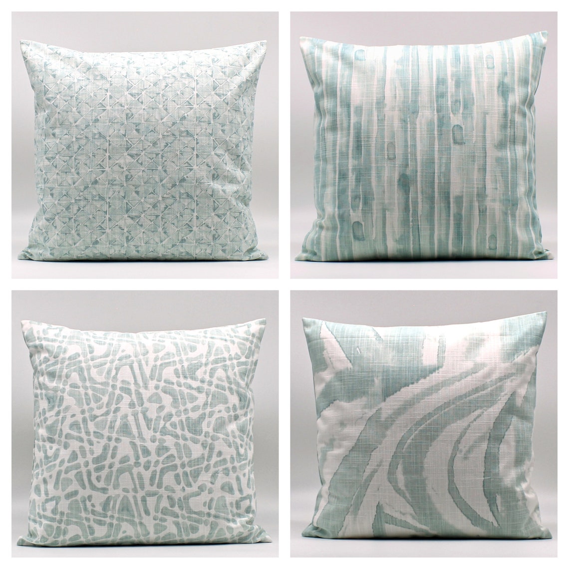 Aqua Green Throw Pillow Cover Watercolor Aqua Green Home Etsy