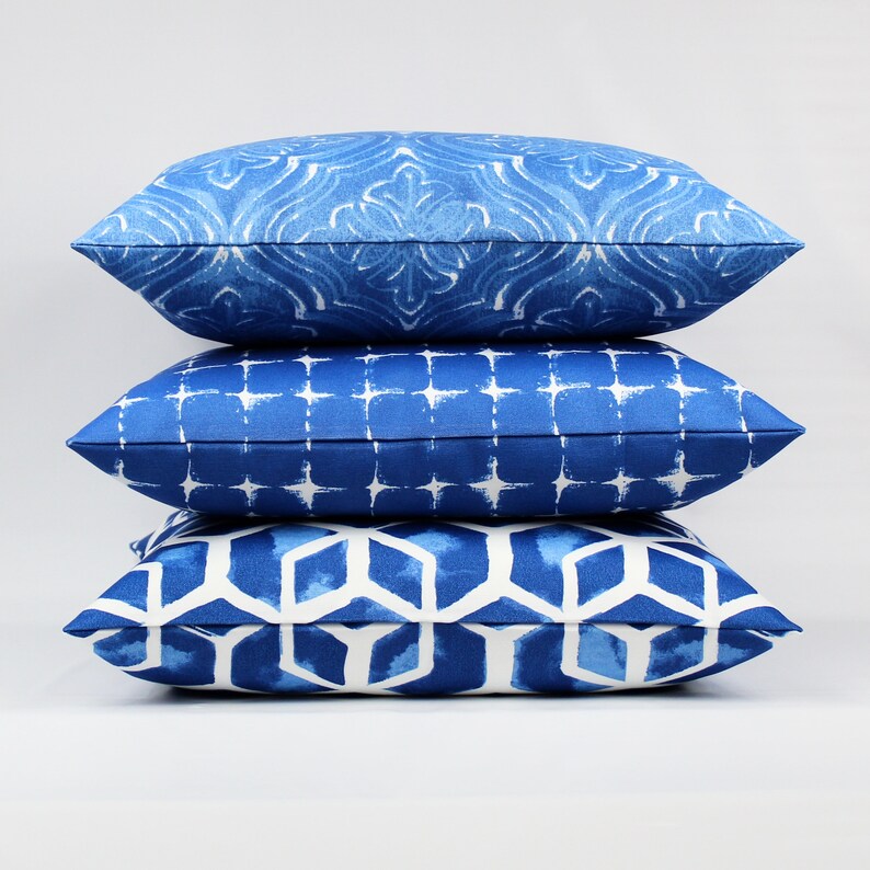 Royal Blue Outdoor Pillow Cover Blue Outdoor Cushion Cobalt Etsy