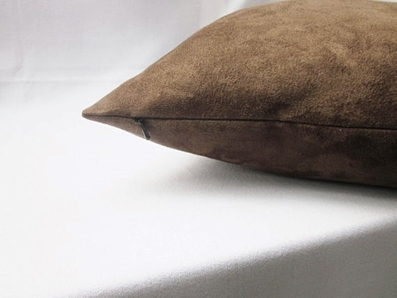 Brown Suede Pillow Cover Dark Brown Throw Pillow Brown Etsy