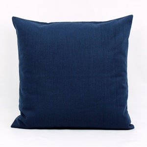 Navy Blue Throw Pillow Cover, Linen Look, Navy Blue Pillow Cover, Solid Navy Pillow, Navy Cushion Cover, Navy Lumbar Pillow, Indigo, Zipper