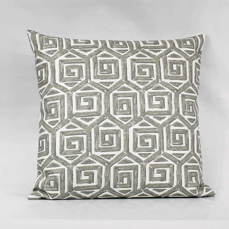 Taupe Gray Pillow Gray Geometric Pillow Gray Throw Pillow Etsy
