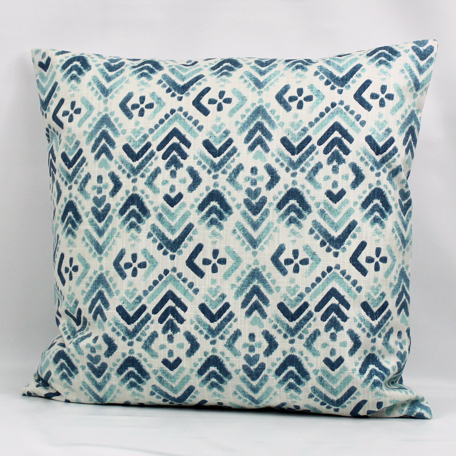 Navy Aqua Throw Pillow Cover Navy Pillow Cover Aqua Pillow Etsy