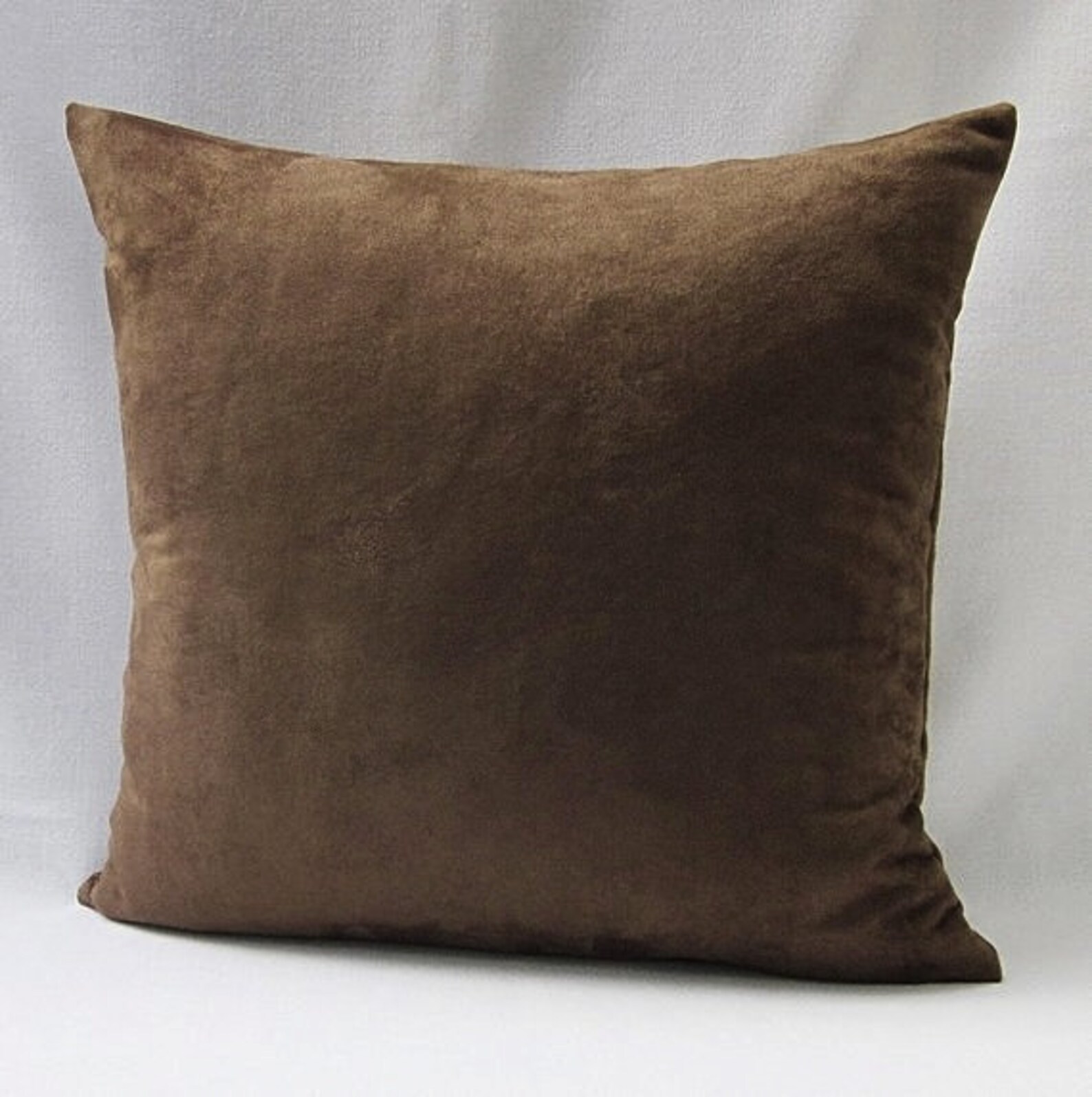 Brown Suede Pillow Cover Dark Brown Throw Pillow Brown Etsy