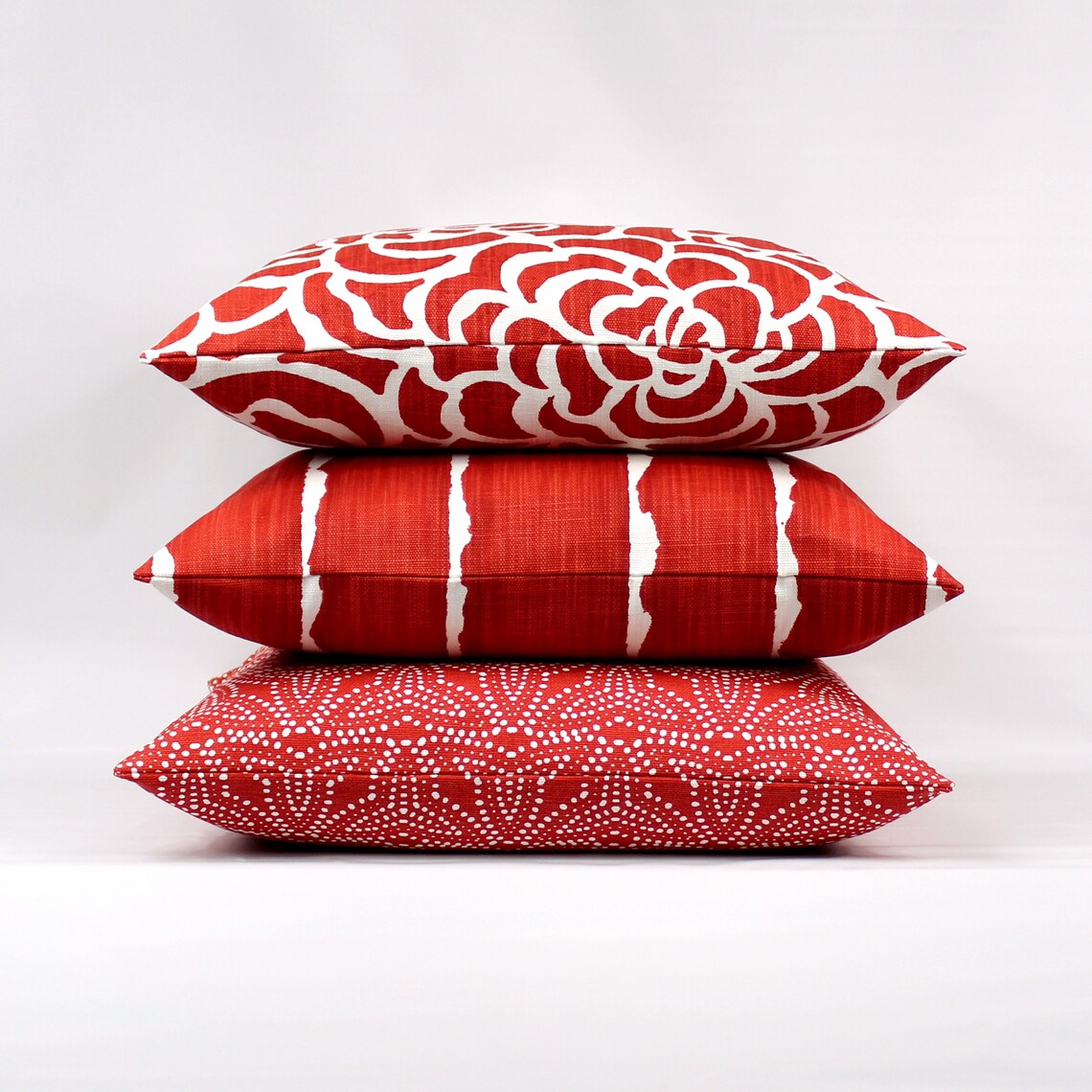 Red Throw Pillow Cover Red Geometric Pillow Red Pillows Red Etsy