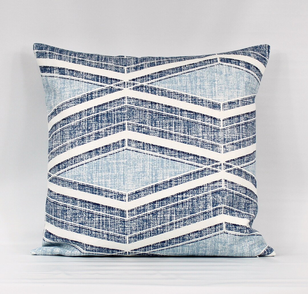 Navy Geometric Pillow Cover, Navy Pillows, Navy Throw Pillows, Navy