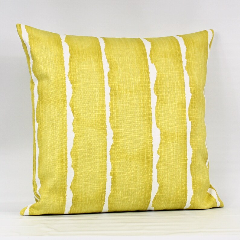 Yellow Striped Throw Pillow Cover Yellow Pillows Yellow Etsy