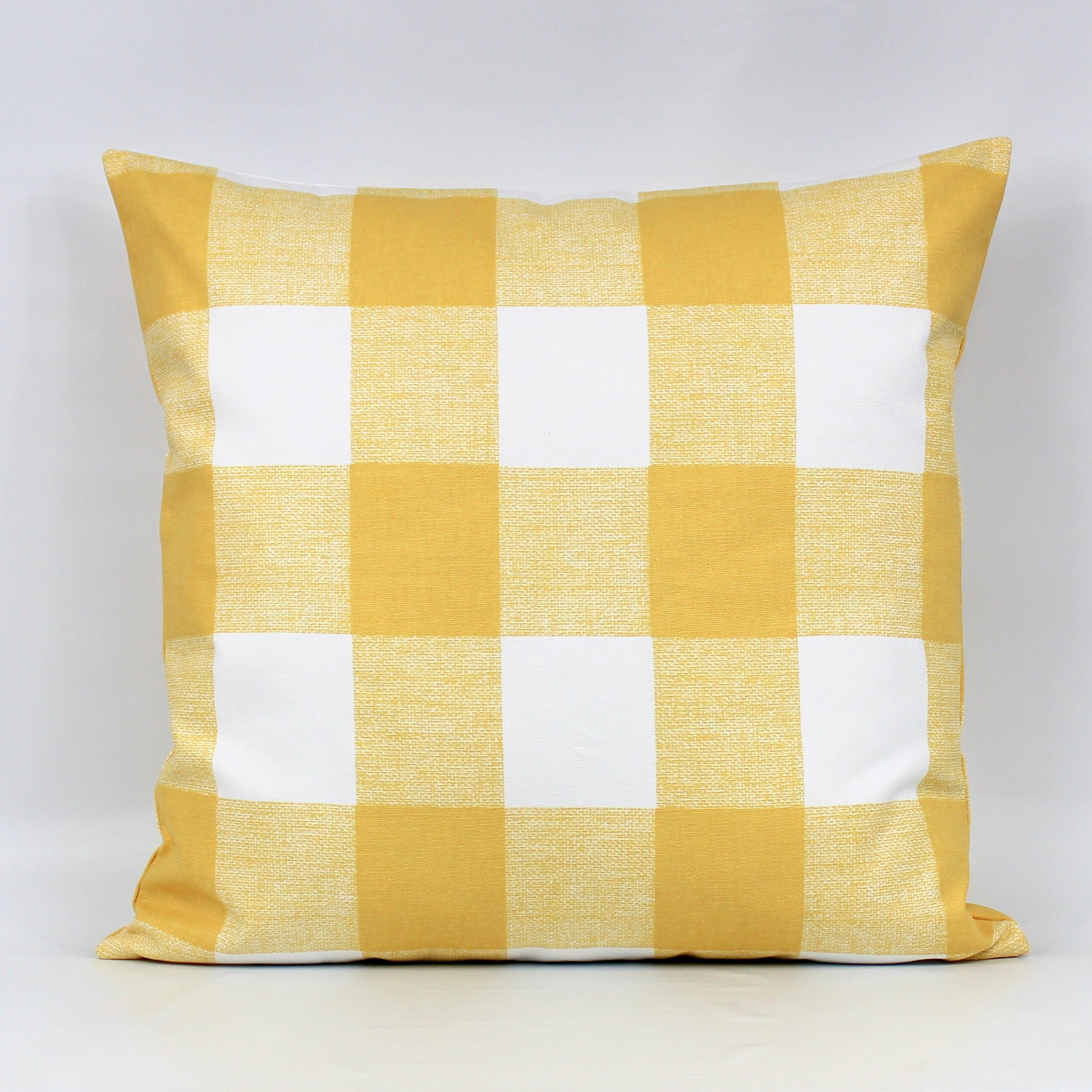 Yellow buffalo check pillows hotsell