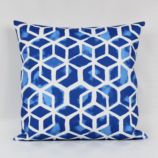 Blue Outdoor Pillow Etsy