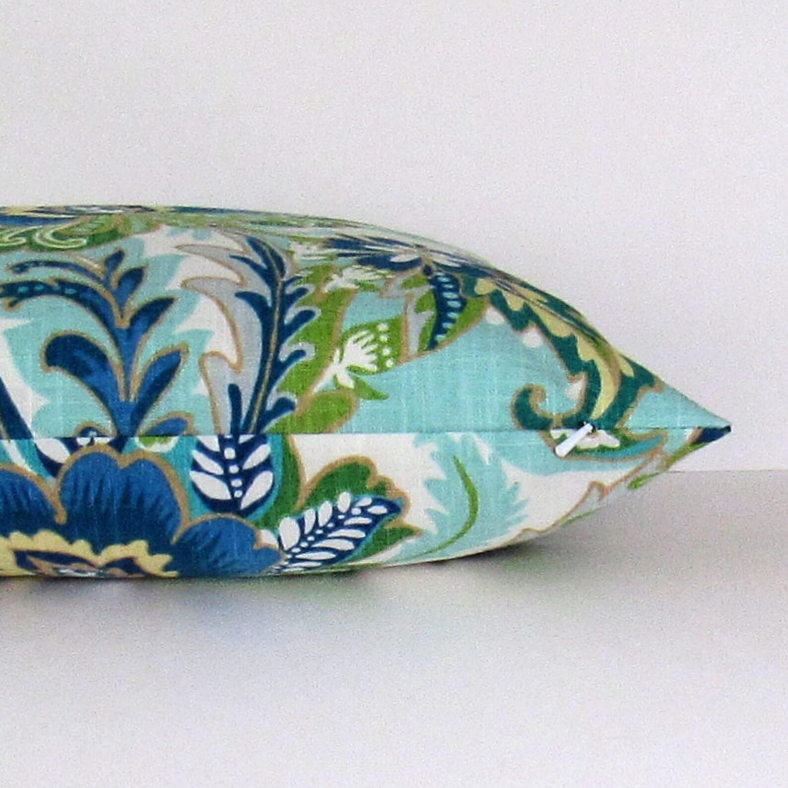 Blue Green Pillow Cover Blue Floral Throw Pillow Green Throw Etsy