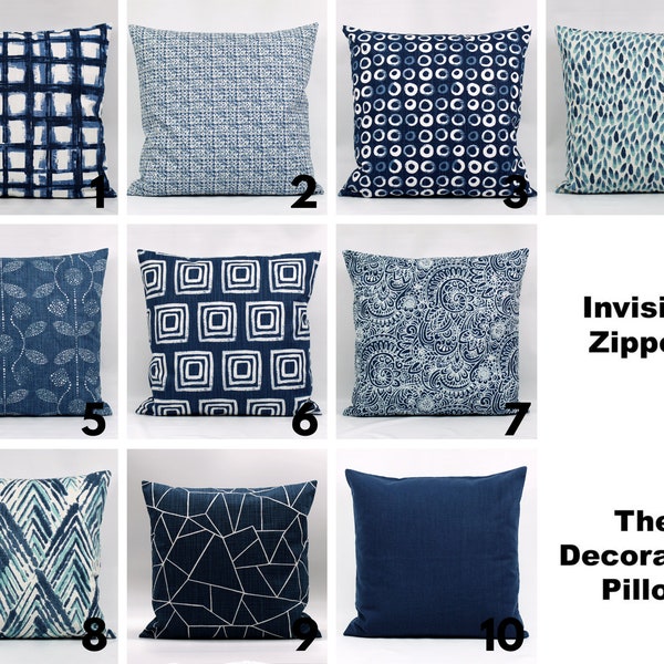 Navy Blue Pillows Etsy