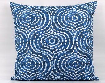 Cobalt Pillow Cover, Blue Throw Pillow, Cobalt Throw Pillow Cover, Blue Geometric Pillow, Royal Blue Pillow, Cobalt Pillow, Invisible Zipper