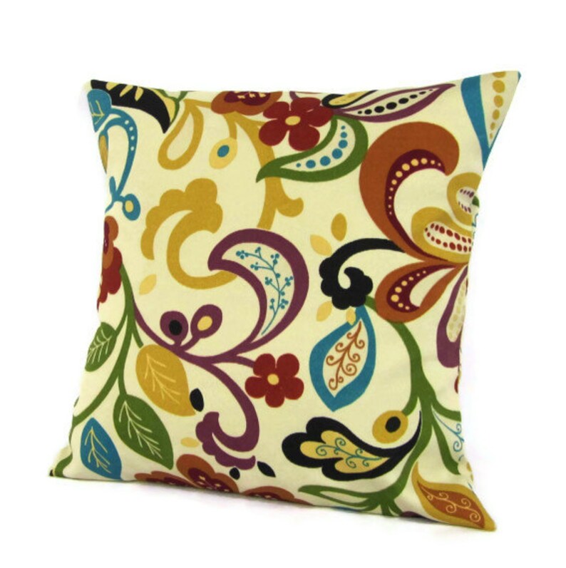 Brown Outdoor Pillow Cover Brown Floral Outdoor Pillow Porch Etsy