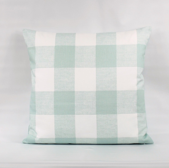 green buffalo plaid pillows