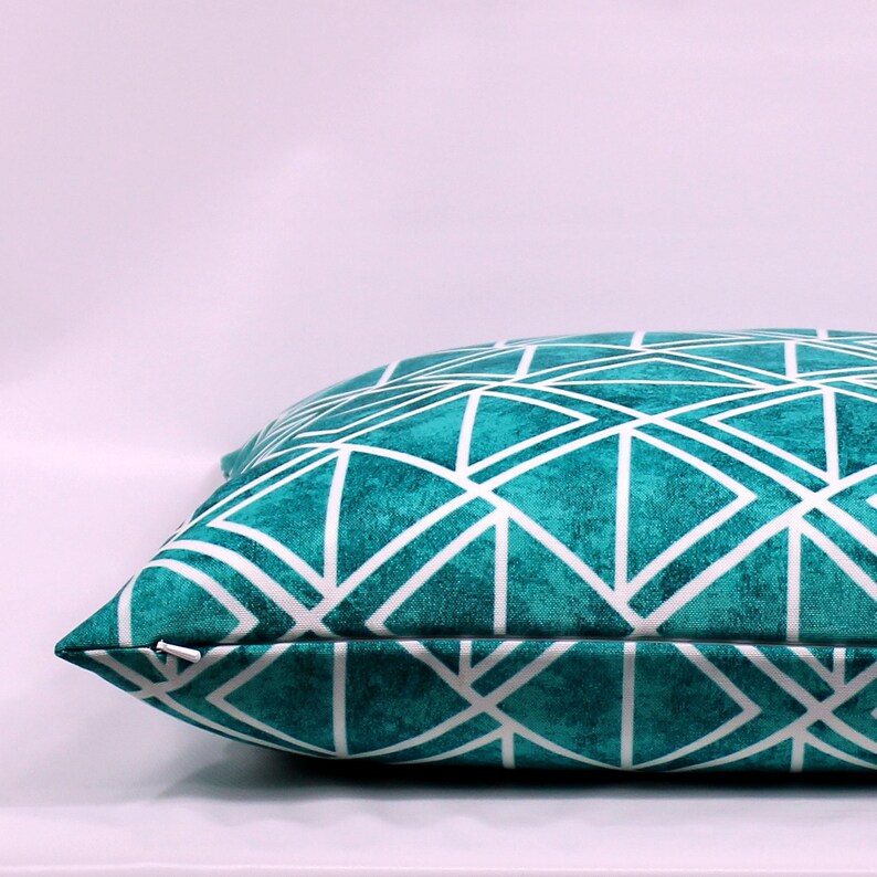 Turquoise Outdoor Throw Pillow Cover Teal Patio Pillow Cover Etsy