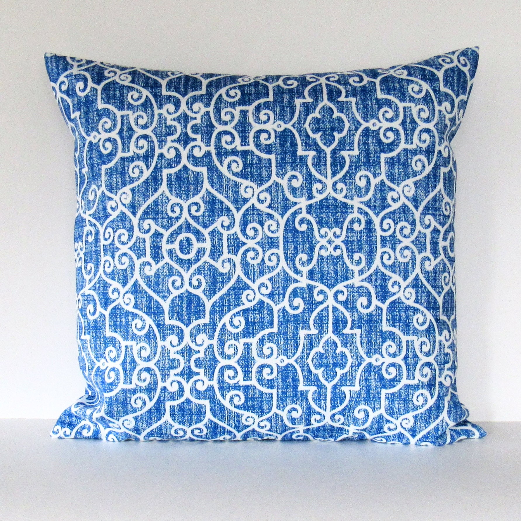 Cobalt Blue Outdoor Throw Pillow Cover Blue Outdoor Pillow Etsy