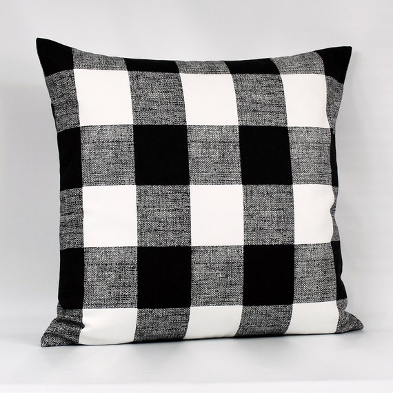Black and white gingham throw pillows cheap